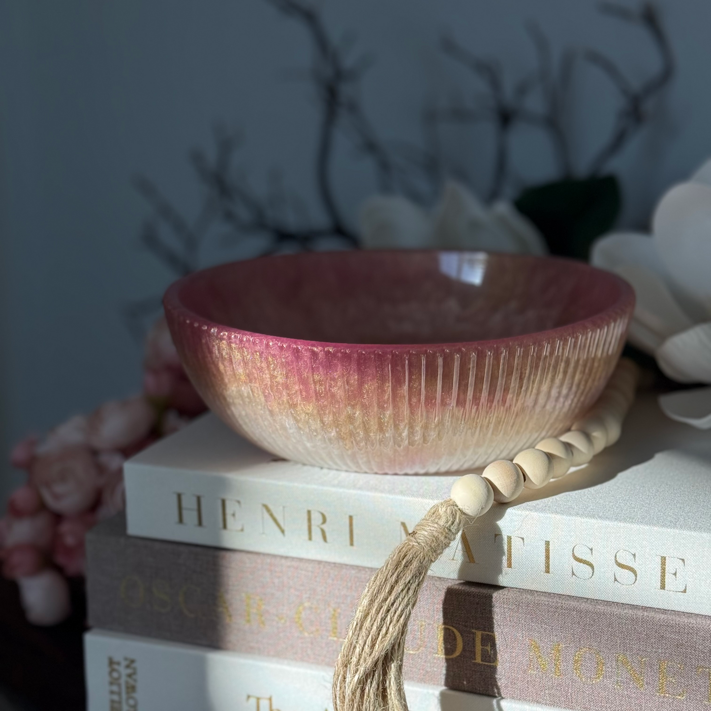 Medium Little Girl’s Pink Resin Bowl -  Decorative Bowl for Girl’s Room.