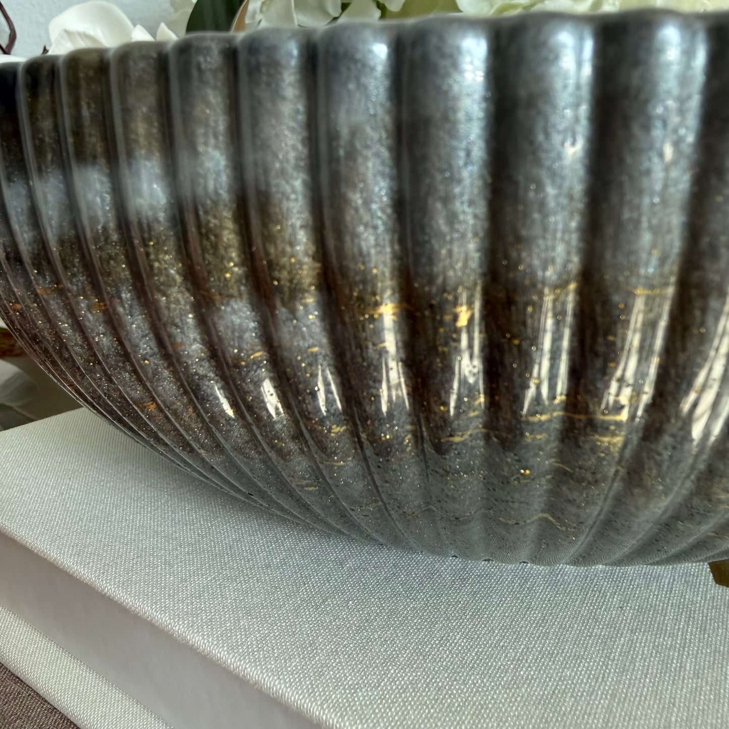 Banded Agate Grey Resin Bowl