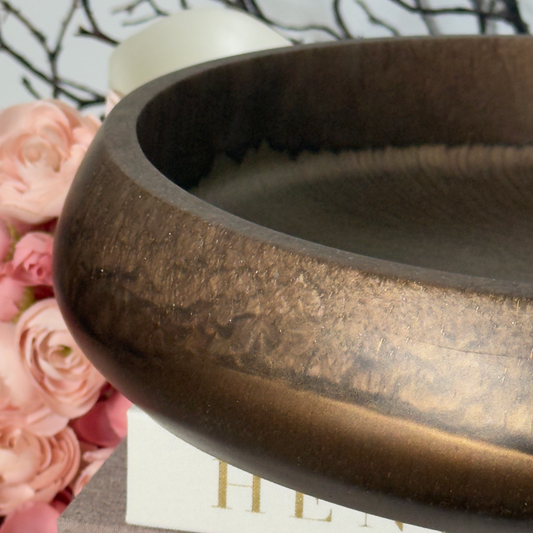 Large Gilded Bronzite Resin Fruit Bowl