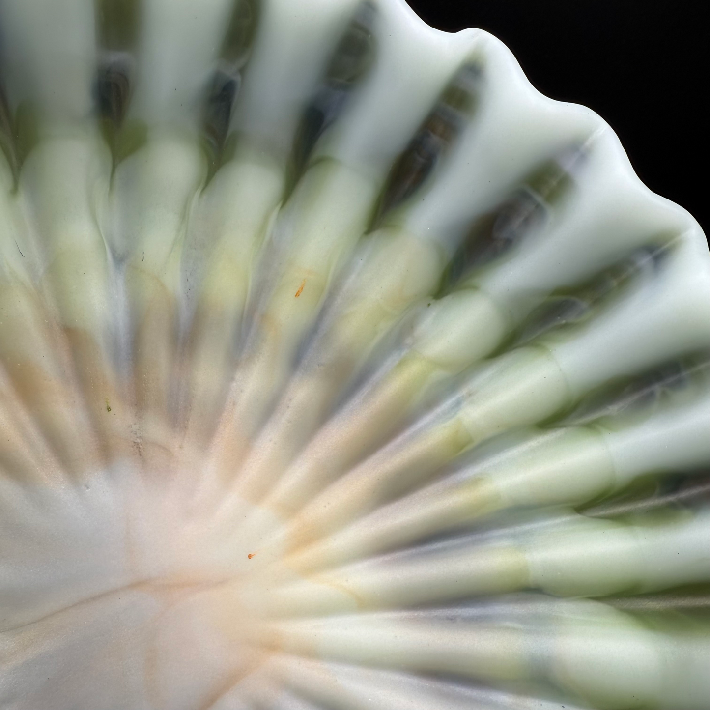 Elegant Pleated Resin Bowl in Light Amazonite Tones - Seafoam Greens- Unique Handmade Home Decor Accent and Serveware