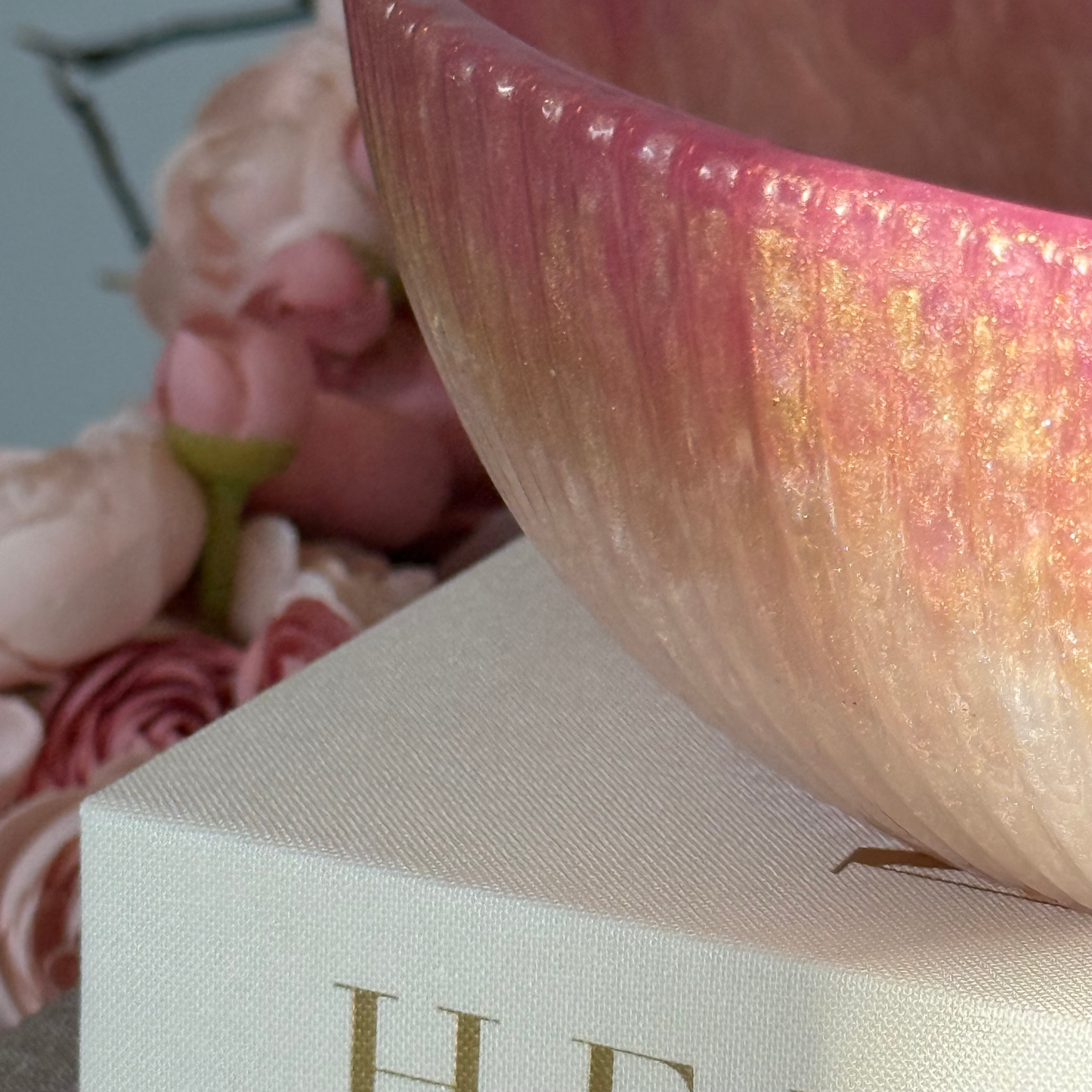 Medium Little Girl’s Pink Resin Bowl -  Decorative Bowl for Girl’s Room.