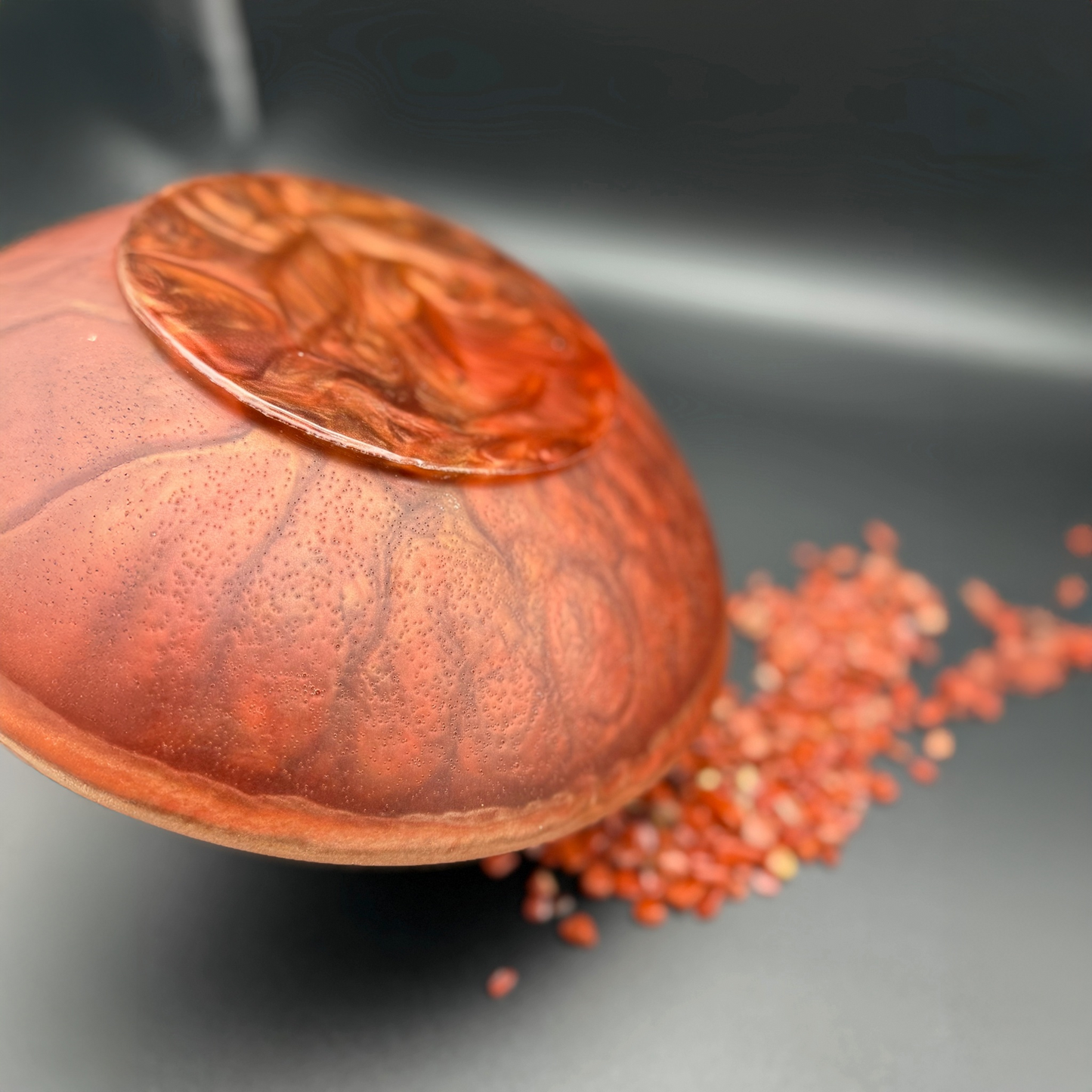 Red Jasper Inspired Bowl - Handcrafted Copper Resin Bowl