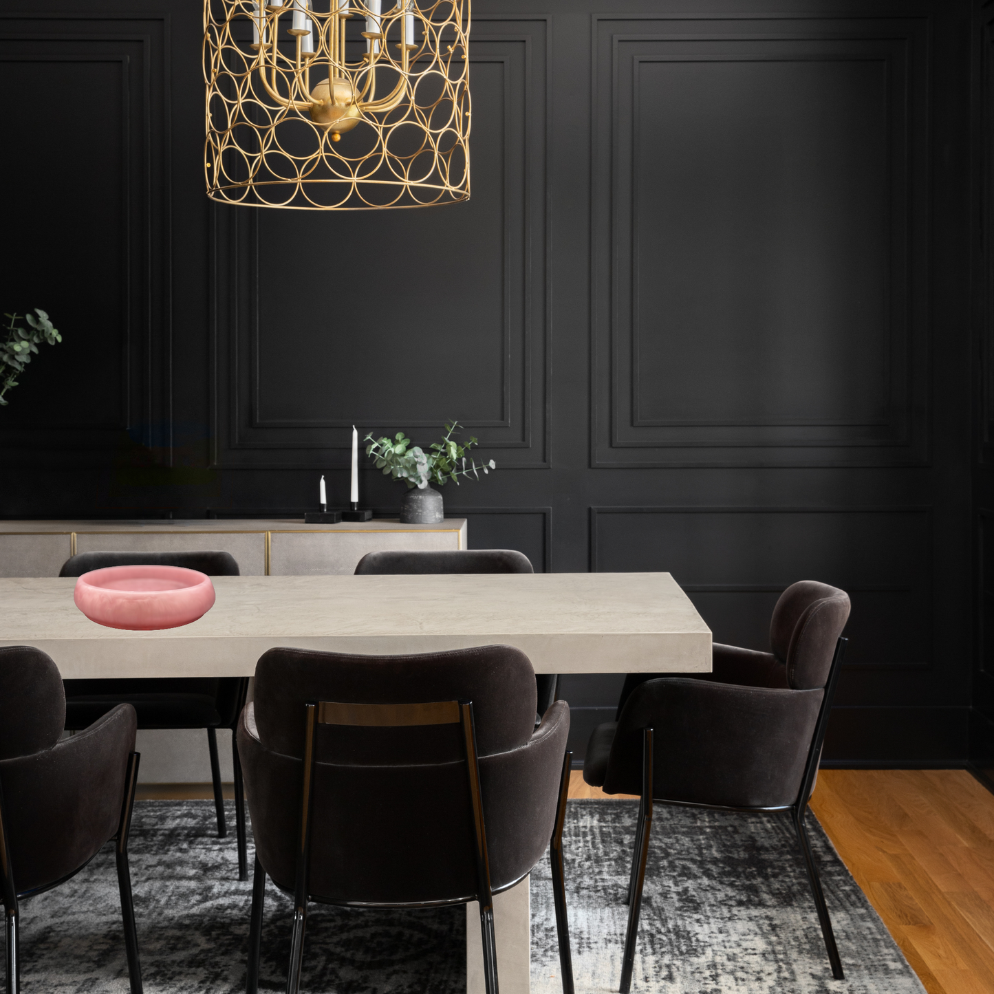 Rose Quartz Inspired Large Bowl - Handcrafted Pink Resin Bowl