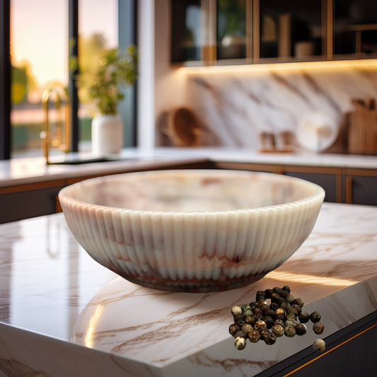 Earthy Agate Inspired Resin Bowl - Stylish Home Decor Accent