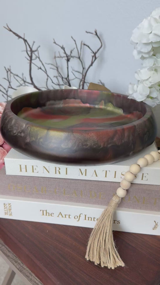 Large Rich Dramatic Andalusite Resin Bowl