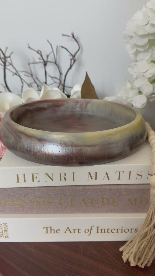 Gorgeous Brown Garnet Resin Bowl with Tortoise Influence